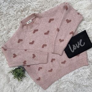 Adora Heart Crewneck Sweater 💗 Blush Pink